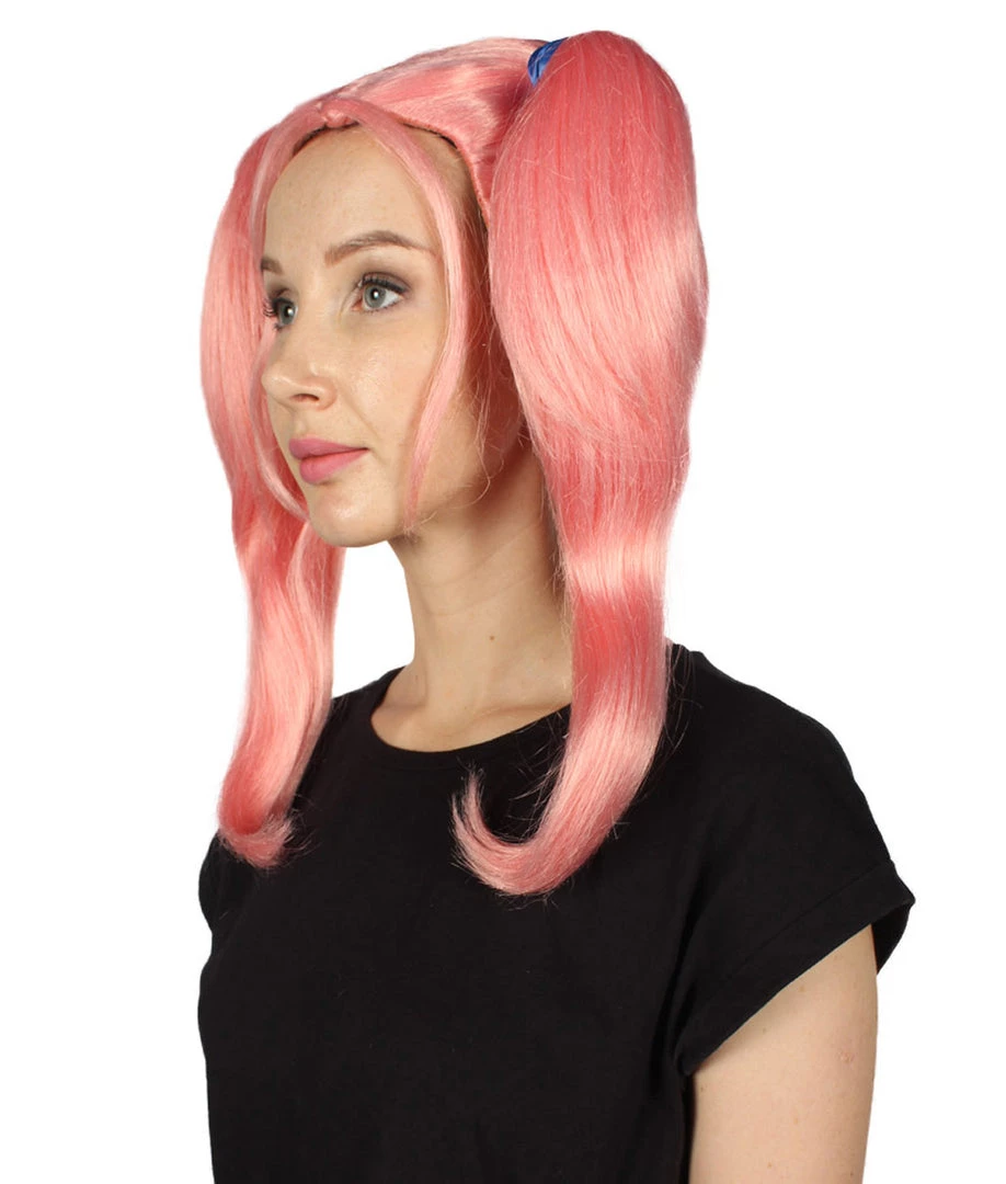 HPO Women's Womens Medium Rag Doll Pink Wig | Premium Breathable Capless Cap 2 HPO Women's Womens Medium Rag Doll Pink Wig | Premium Breathable Capless Cap