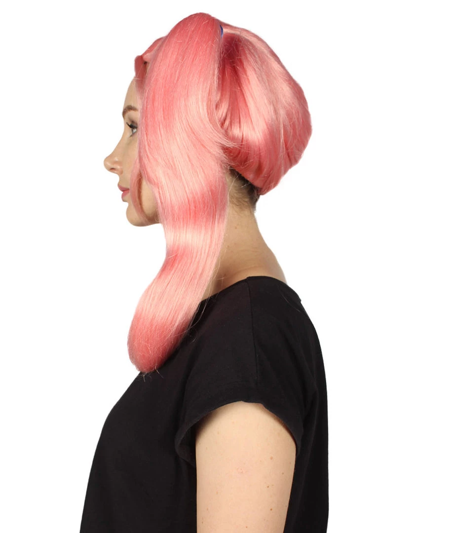 HPO Women's Womens Medium Rag Doll Pink Wig | Premium Breathable Capless Cap 3 HPO Women's Womens Medium Rag Doll Pink Wig | Premium Breathable Capless Cap