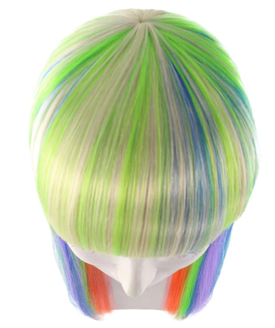 HPO Women's Womens Rainbow Bob Wig | Party Ready Fancy Cosplay Halloween Wig | Premium Breathable Capless Cap 7 HPO Women's Womens Rainbow Bob Wig | Party Ready Fancy Cosplay Halloween Wig | Premium Breathable Capless Cap