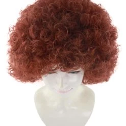 HPO Burgundy Afro Unisex Wig | Super Size Jumbo Party Event Ready Cosplay Halloween Wig Women's 13 HPO Burgundy Afro Unisex Wig | Super Size Jumbo Party Event Ready Cosplay Halloween Wig Women's
