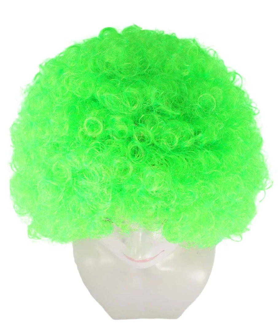 HPO Lime Afro Unisex Wig | Super Size Jumbo Fancy Party Event Ready Halloween Wig Women's 7 HPO Lime Afro Unisex Wig | Super Size Jumbo Fancy Party Event Ready Halloween Wig Women's