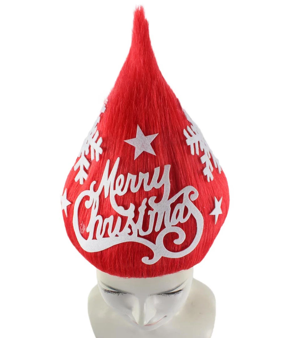 HPO Red Christmas Tree Unisex Wig | Merry Chrrismas Celebration Wig | Premium Breathable Capless Cap Women's 7 HPO Red Christmas Tree Unisex Wig | Merry Chrrismas Celebration Wig | Premium Breathable Capless Cap Women's