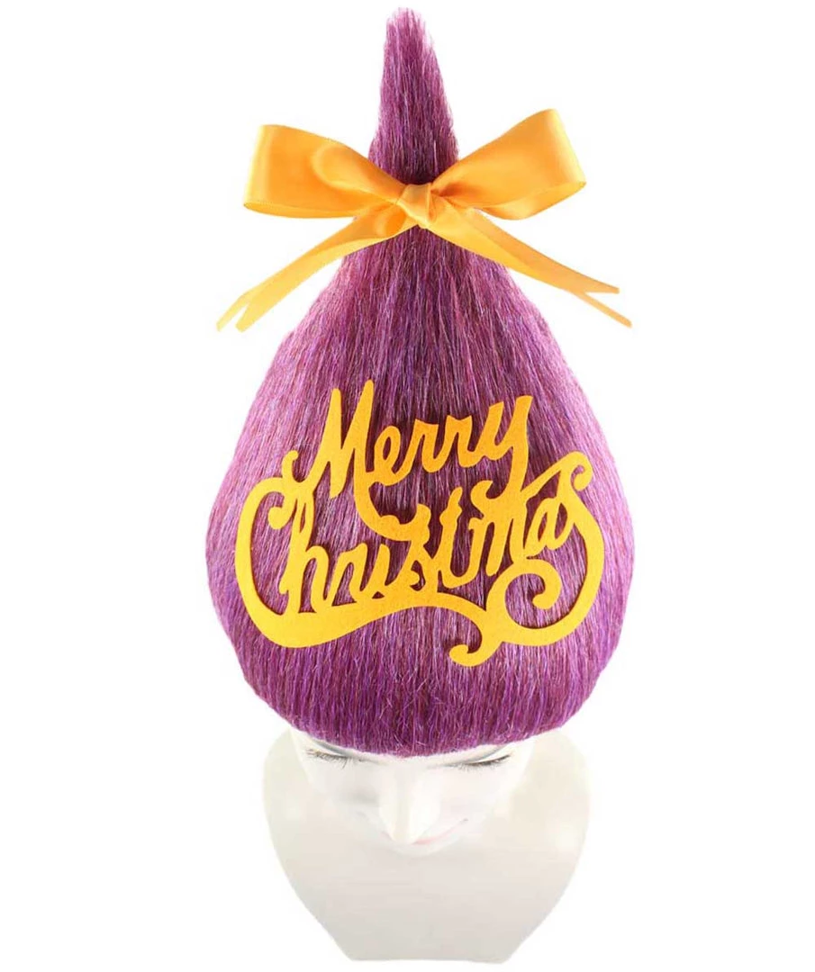 HPO Purple Christmas Tree Unisex Wig | Mary Christmas Wig | Premium Breathable Capless Cap Women's 7 HPO Purple Christmas Tree Unisex Wig | Mary Christmas Wig | Premium Breathable Capless Cap Women's