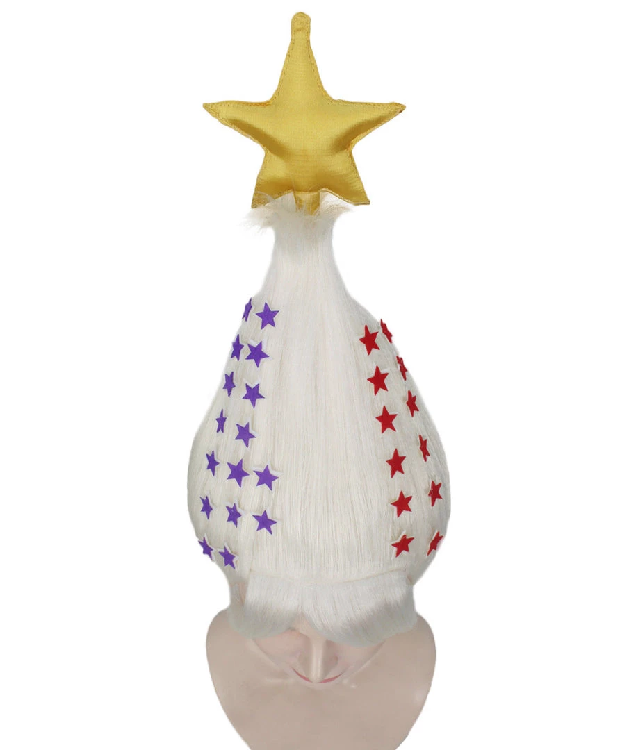 HPO White Christmas Tree Unisex Wig | Christmas Star Xmas Wig | Premium Breathable Capless Cap 7 HPO White Christmas Tree Unisex Wig | Christmas Star Xmas Wig | Premium Breathable Capless Cap