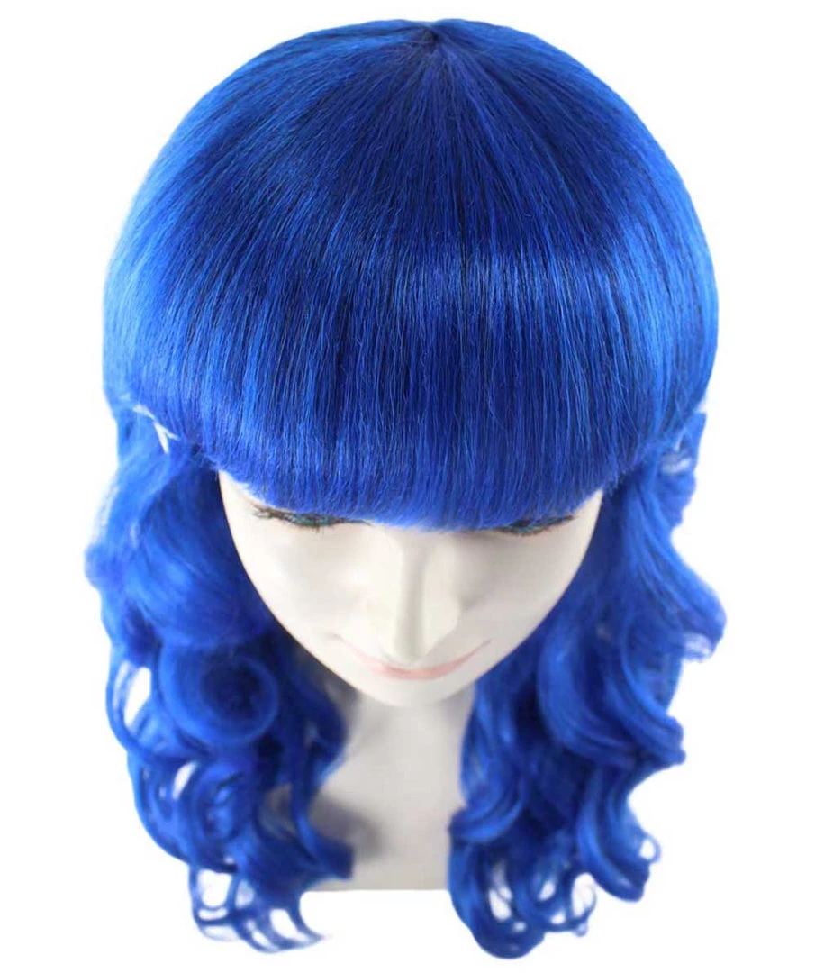 HPO Carnival Womens Wig | Blue Long Curly Party Event Ready Cosplay Halloween Wig | Premium Breathable Capless Cap 7 HPO Carnival Womens Wig | Blue Long Curly Party Event Ready Cosplay Halloween Wig | Premium Breathable Capless Cap
