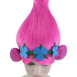 BC Women's Poppy Trolls With Ears Wig | Pink Cosplay Halloween Wig | Premium Breathable Capless Cap 17 BC Women's Poppy Trolls With Ears Wig | Pink Cosplay Halloween Wig | Premium Breathable Capless Cap