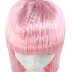 HPO Womens Lt. Pink Bob Wig | Fancy Party Event Ready Halloween Wig | Premium Breathable Capless Cap