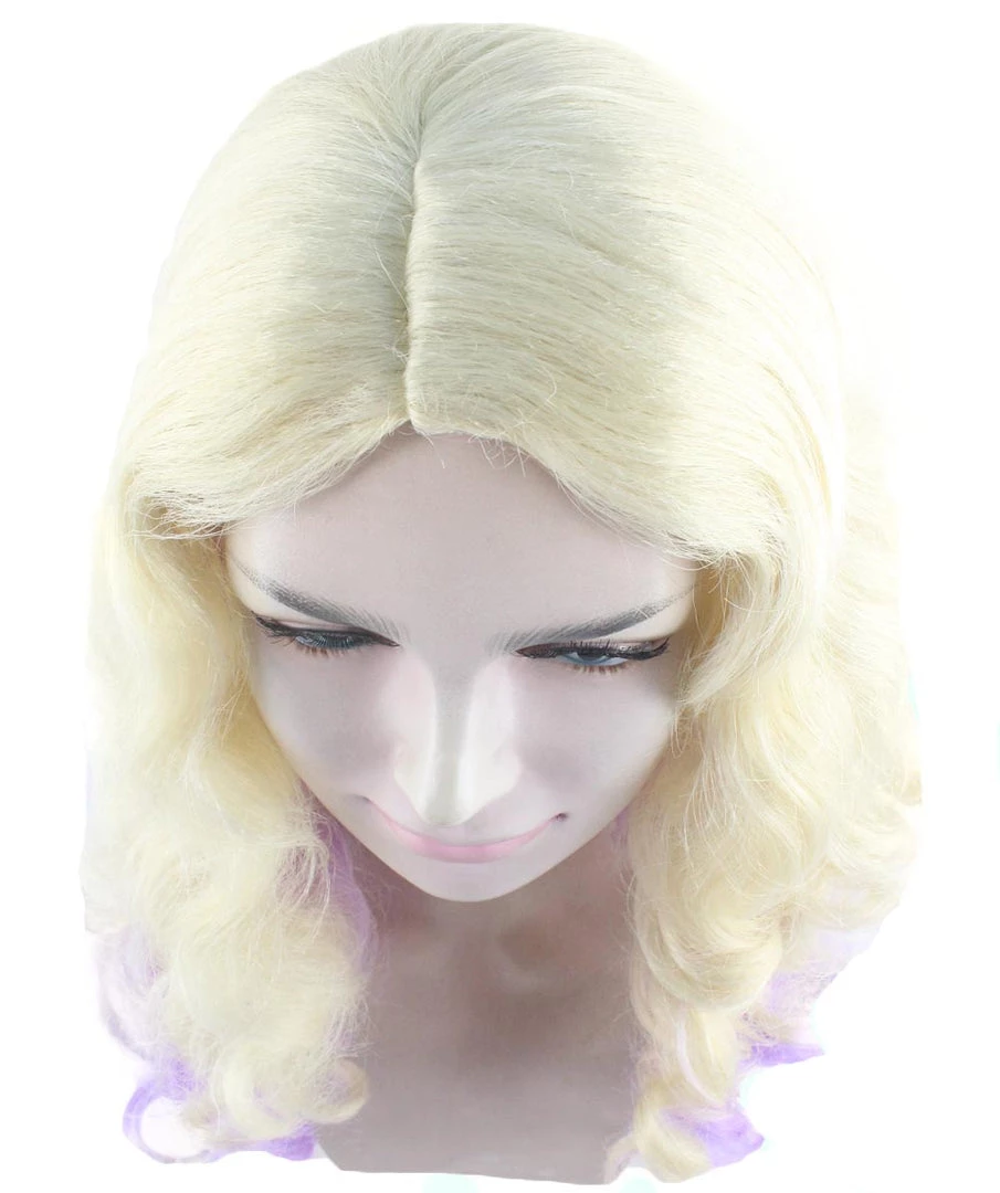 HPO Descendants 2 Mal Wig | Blond Purple TV/Movie Fancy Cosplay Halloween Wig | Premium Breathable Capless Cap 7 HPO Descendants 2 Mal Wig | Blond Purple TV/Movie Fancy Cosplay Halloween Wig | Premium Breathable Capless Cap