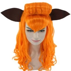 HPO Lovely Orange Fox Wig | Animal Fancy Party Event Ready Halloween Wig | Premium Breathable Capless Cap Women's