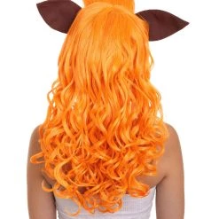 HPO Lovely Orange Fox Wig | Animal Fancy Party Event Ready Halloween Wig | Premium Breathable Capless Cap Women's