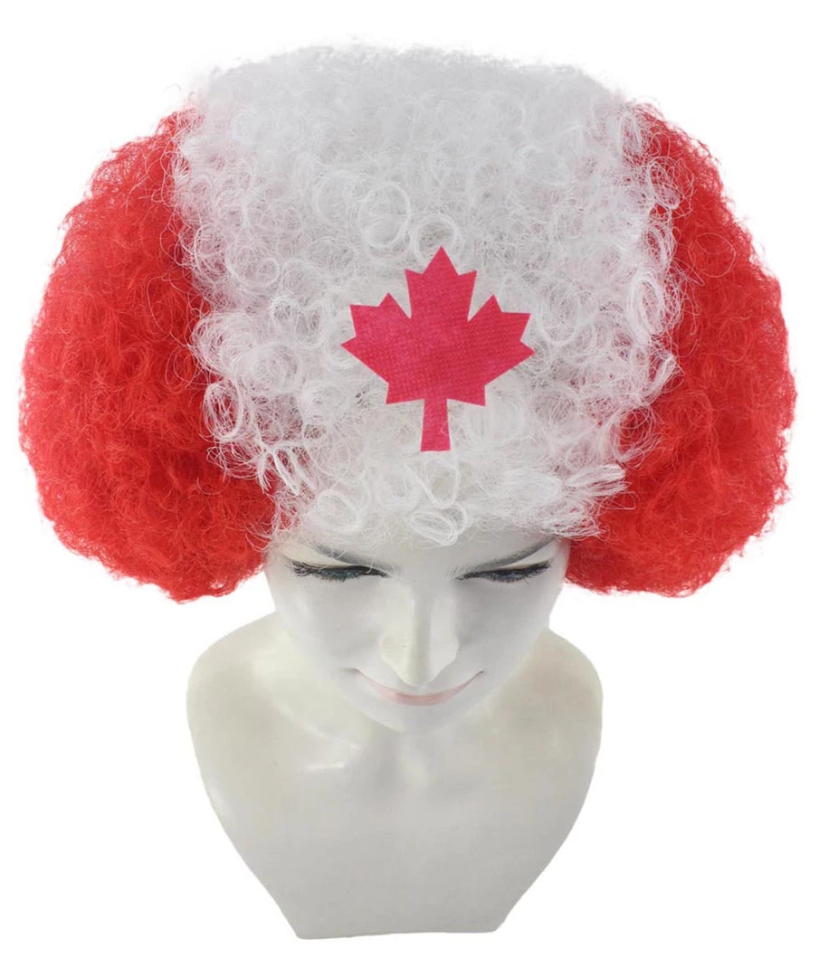FLAGWIGS Canada Afro Wig | Super Size Jumbo Maple Leaf Wig 7 FLAGWIGS Canada Afro Wig | Super Size Jumbo Maple Leaf Wig