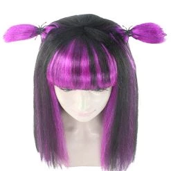 HPO Spider Black And Purple Wig | Horror Cosplay Halloween Wig | Premium Breathable Capless Cap 11 HPO Spider Black And Purple Wig | Horror Cosplay Halloween Wig | Premium Breathable Capless Cap