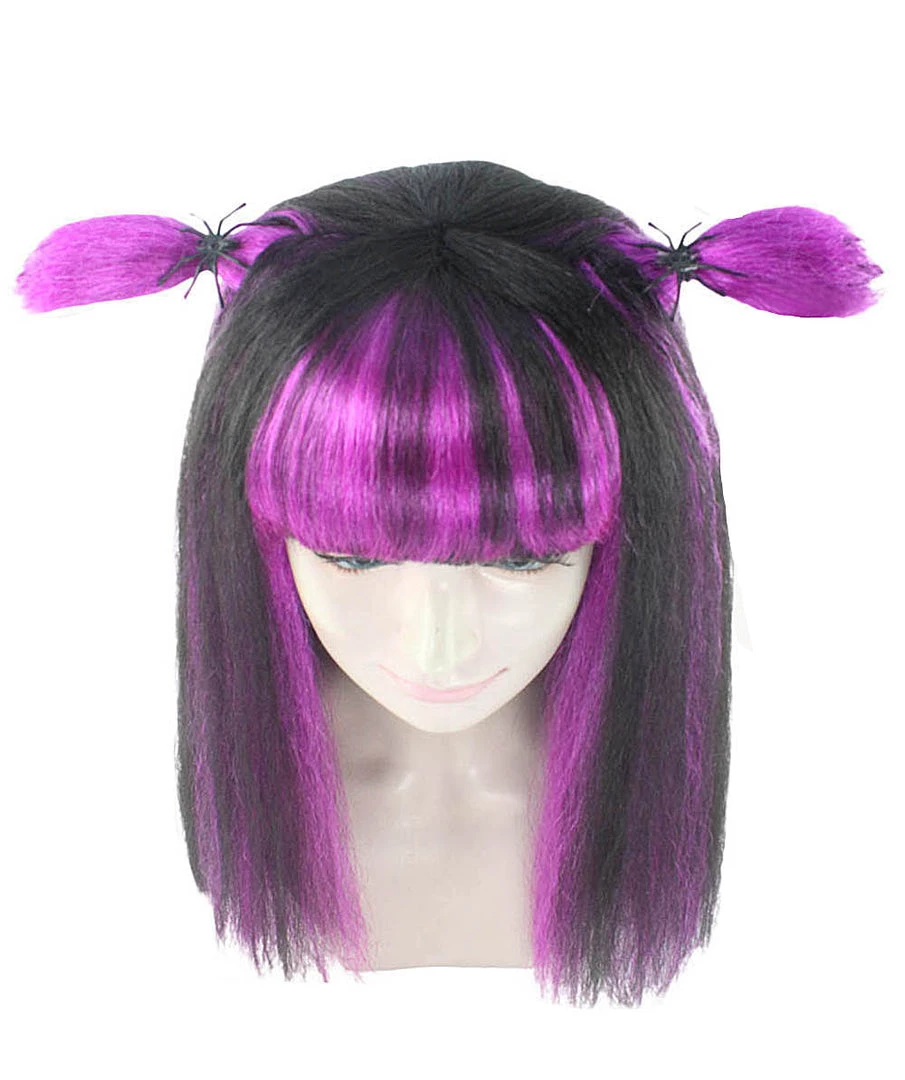 HPO Spider Black And Purple Wig | Horror Cosplay Halloween Wig | Premium Breathable Capless Cap 5 HPO Spider Black And Purple Wig | Horror Cosplay Halloween Wig | Premium Breathable Capless Cap