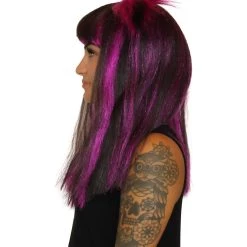 HPO Spider Black And Purple Wig | Horror Cosplay Halloween Wig | Premium Breathable Capless Cap