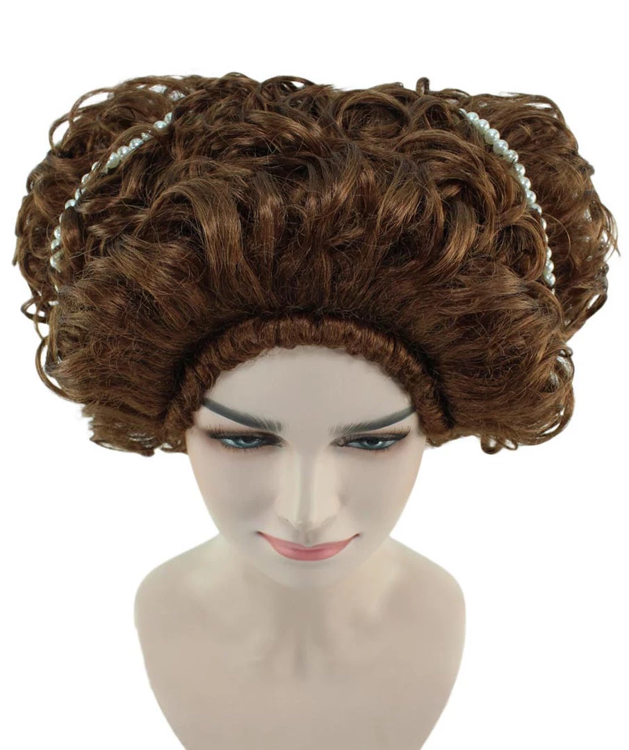 HPO Womens Renaissance Lady Wig | Super Size Historical Brown Wig Women's 6 HPO Womens Renaissance Lady Wig | Super Size Historical Brown Wig Women's