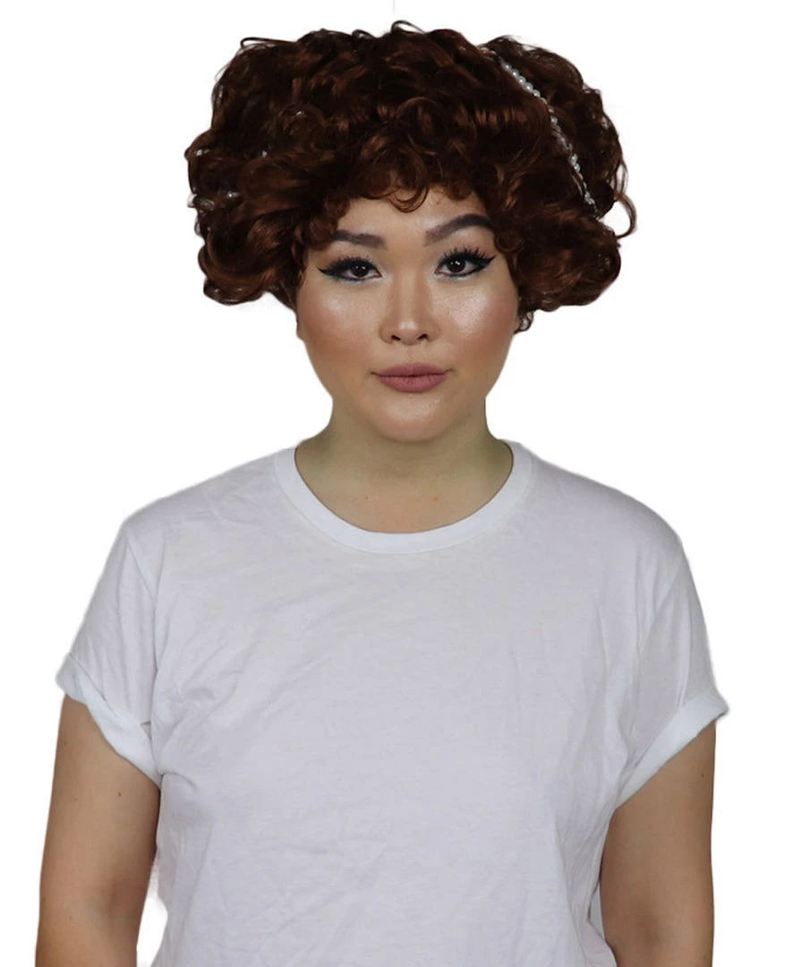 HPO Womens Renaissance Lady Wig | Super Size Historical Brown Wig Women's 1 HPO Womens Renaissance Lady Wig | Super Size Historical Brown Wig Women's