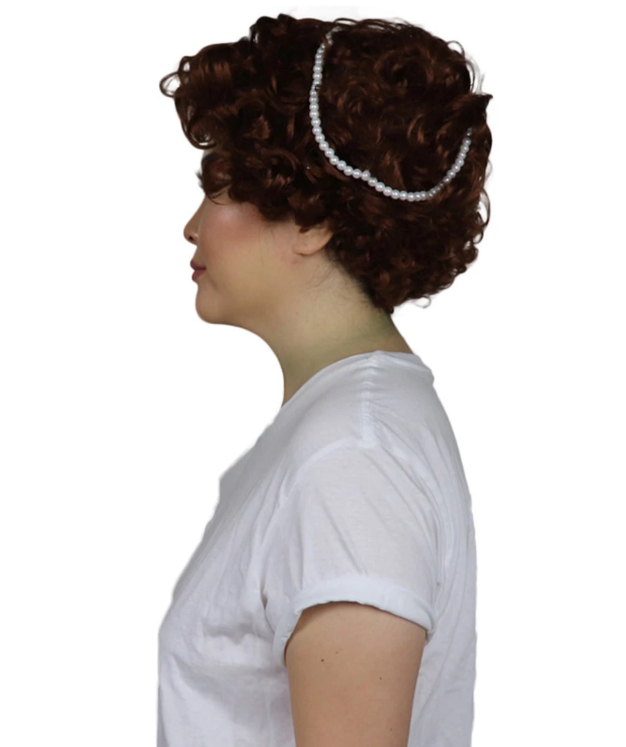 HPO Womens Renaissance Lady Wig | Super Size Historical Brown Wig Women's 3 HPO Womens Renaissance Lady Wig | Super Size Historical Brown Wig Women's