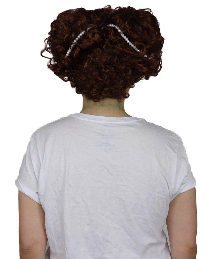 HPO Womens Renaissance Lady Wig | Super Size Historical Brown Wig Women's 4 HPO Womens Renaissance Lady Wig | Super Size Historical Brown Wig Women's