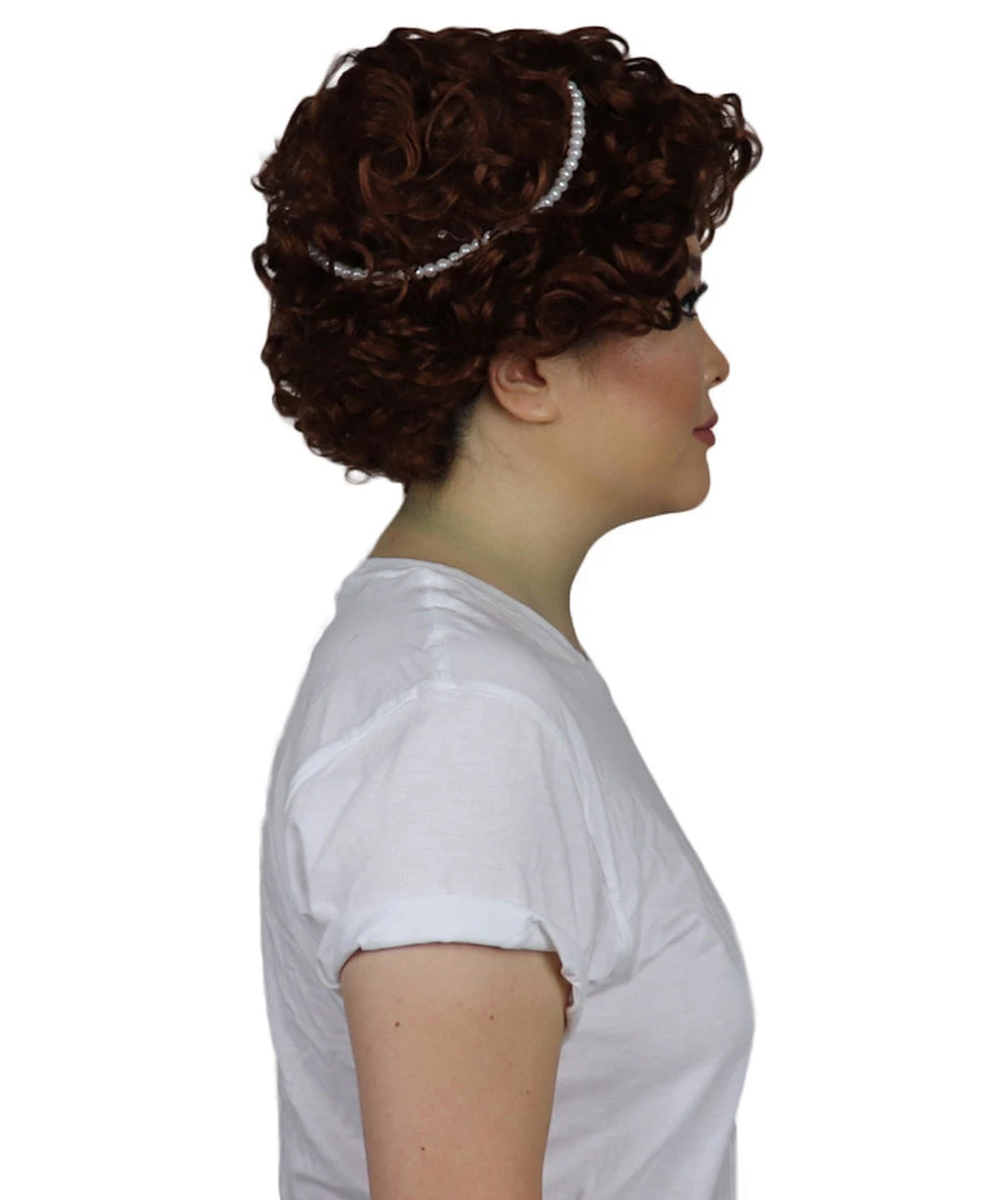 HPO Womens Renaissance Lady Wig | Super Size Historical Brown Wig Women's 5 HPO Womens Renaissance Lady Wig | Super Size Historical Brown Wig Women's