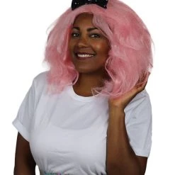 HPO Women's Womens Clown Wig With Bow | Jumbo Super Size Wig | Premium Breathable Capless Cap