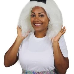 HPO Women's Womens Clown Wig With Bow | Jumbo Super Size Wig | Premium Breathable Capless Cap
