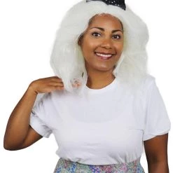 HPO Women's Womens Clown Wig With Bow | Jumbo Super Size Wig | Premium Breathable Capless Cap
