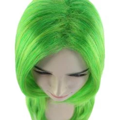 HPO Clown Girl Green Long Wig | Character Cosplay Halloween Wig | Premium Breathable Capless Cap Women's