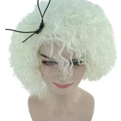 HPO Women's Doll Curly White Womens Wig | Super Sized Jumbo Character Cosplay Halloween Wig | Premium Breathable Capless Cap 15 HPO Women's Doll Curly White Womens Wig | Super Sized Jumbo Character Cosplay Halloween Wig | Premium Breathable Capless Cap