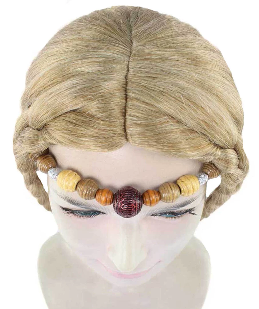 HPO Women's Womens Medieval Renaissance Wig | Elegant Princess Braided Blonde Wig | Premium Breathable Capless Cap 7 HPO Women's Womens Medieval Renaissance Wig | Elegant Princess Braided Blonde Wig | Premium Breathable Capless Cap