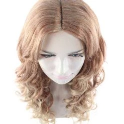 HPO Womens Long Curly Mix-color Blonde Wig | Dramatical Natural Looking Fancy Wig | Premium Breathable Capless Cap