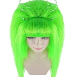 HPO Womens Clown Girl Green Wig With Headpiece | Character Cosplay Halloween Wig | Premium Breathable Capless Cap Women's 15 HPO Womens Clown Girl Green Wig With Headpiece | Character Cosplay Halloween Wig | Premium Breathable Capless Cap Women's