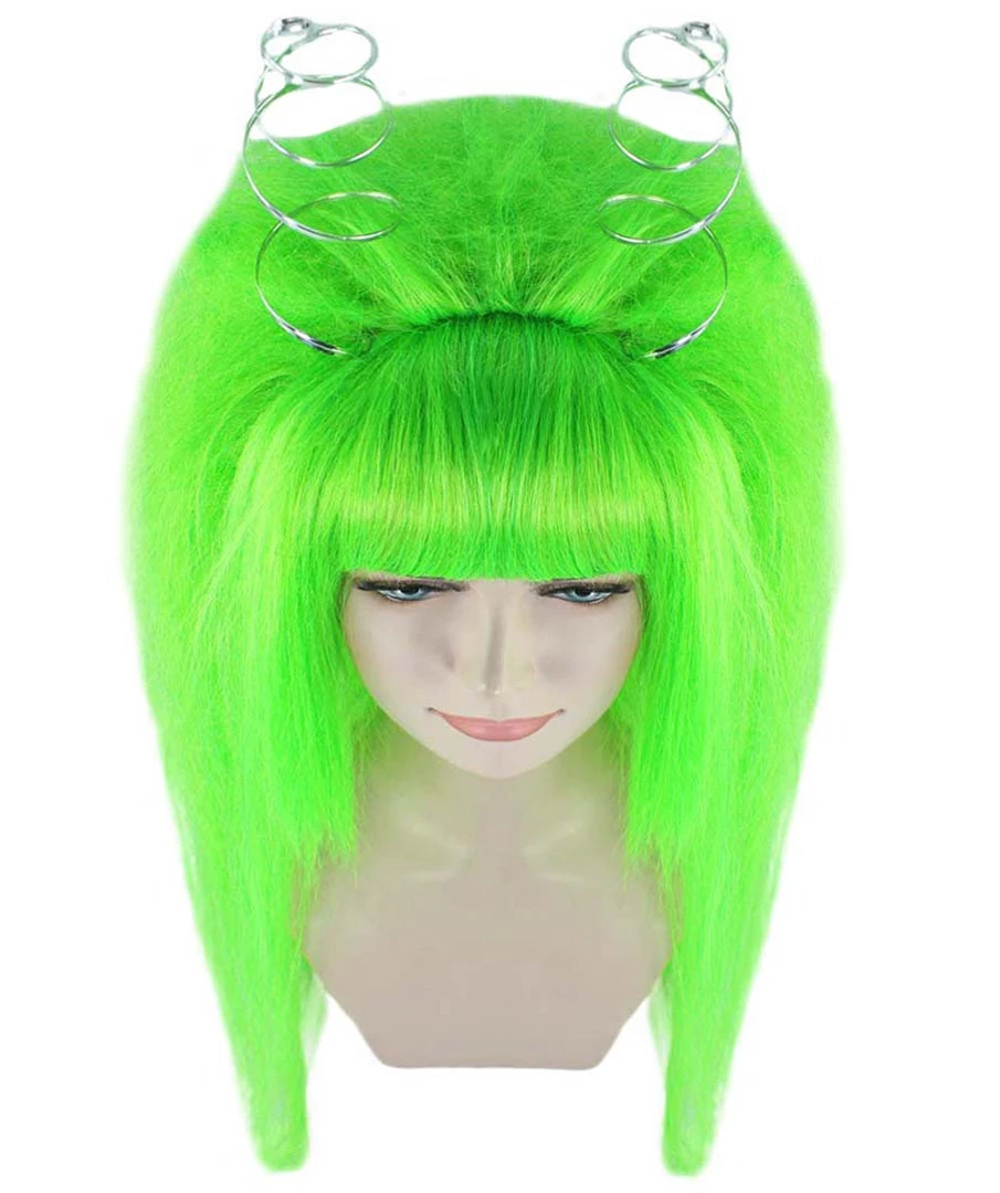 HPO Womens Clown Girl Green Wig With Headpiece | Character Cosplay Halloween Wig | Premium Breathable Capless Cap Women's 7 HPO Womens Clown Girl Green Wig With Headpiece | Character Cosplay Halloween Wig | Premium Breathable Capless Cap Women's