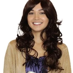 HPO Women's Womens Long Curly Super Model Wig | Natural Looking Fancy Wig Premium Breathable Capless Cap