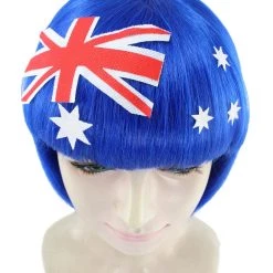 FLAGWIGS Australia Flag Sport Party Bob Wig | Patriotic Country Flag Cosplay Halloween Wig | Premium Breathable Capless Cap 15 FLAGWIGS Australia Flag Sport Party Bob Wig | Patriotic Country Flag Cosplay Halloween Wig | Premium Breathable Capless Cap