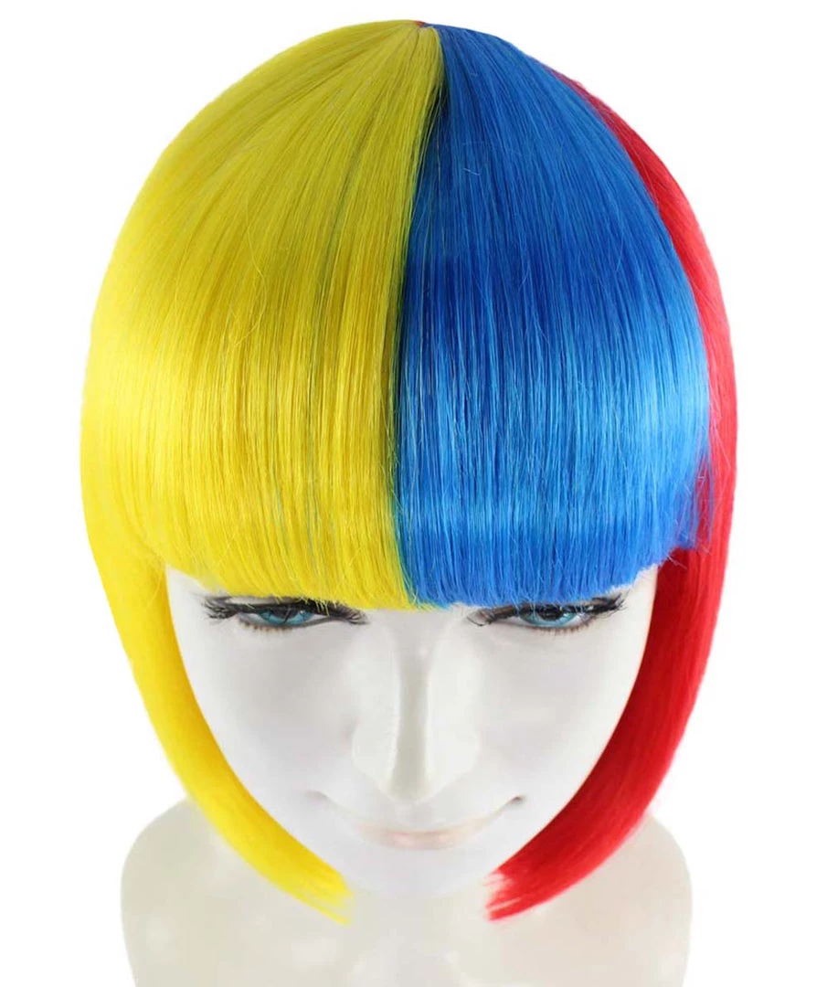 FLAGWIGS Colombia Flag Sport Party Bob Wig | Patriotic Character Cosplay Halloween Wig | Premium Breathable Capless Cap 7 FLAGWIGS Colombia Flag Sport Party Bob Wig | Patriotic Character Cosplay Halloween Wig | Premium Breathable Capless Cap