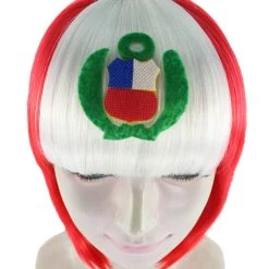 FLAGWIGS Peru Flag Sport Party Bob Wig | National Pride White Red Wig | Premium Breathable Capless Cap 15 FLAGWIGS Peru Flag Sport Party Bob Wig | National Pride White Red Wig | Premium Breathable Capless Cap