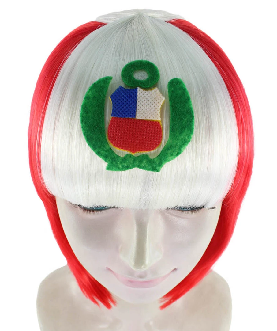 FLAGWIGS Peru Flag Sport Party Bob Wig | National Pride White Red Wig | Premium Breathable Capless Cap 7 FLAGWIGS Peru Flag Sport Party Bob Wig | National Pride White Red Wig | Premium Breathable Capless Cap