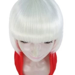 FLAGWIGS Poland Flag Sport Party Long Bob Wig | White Red National Pride Wig | Premium Breathable Capless Cap