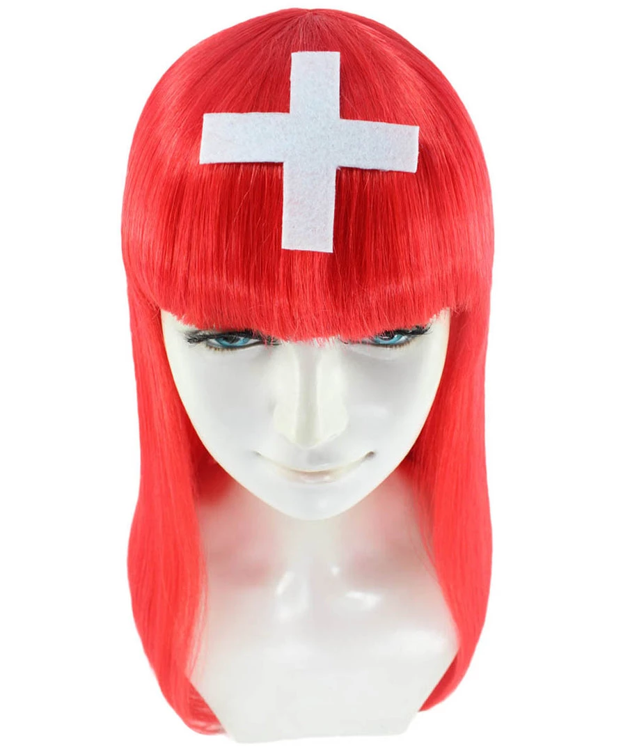FLAGWIGS Switzerland Flag Sport Party Long Bob Wig | Sexy Cosplay Party Halloween Wig | Premium Breathable Capless Cap 7 FLAGWIGS Switzerland Flag Sport Party Long Bob Wig | Sexy Cosplay Party Halloween Wig | Premium Breathable Capless Cap
