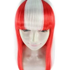 FLAGWIGS Women's Denmark Flag Sport Party Long Bob Wig | National Pride Cosplay Halloween Wig | Premium Breathable Capless Cap 15 FLAGWIGS Women's Denmark Flag Sport Party Long Bob Wig | National Pride Cosplay Halloween Wig | Premium Breathable Capless Cap