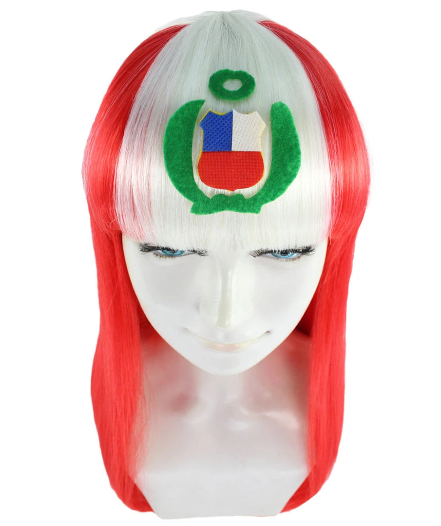 FLAGWIGS Peru Flag Sport Party Long Bob Wig | Long Straight Wig | Premium Breathable Capless Cap Women's 7 FLAGWIGS Peru Flag Sport Party Long Bob Wig | Long Straight Wig | Premium Breathable Capless Cap Women's