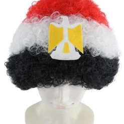 FLAGWIGS Egypt Flag Sport Afro Wig | Mid Eastern Play Event Halloween Wig Women's