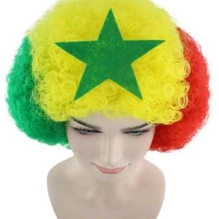 FLAGWIGS Senegal Flag Sport Afro Halloween Wig Women's