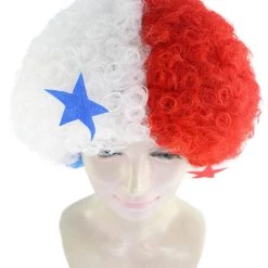FLAGWIGS Panama Flag Sport Afro Wig | National Pride Super Size Jumbo Wig Women's