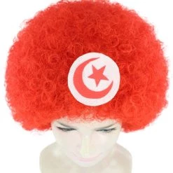 FLAGWIGS Tunisia Flag Sport Afro Halloween Wig