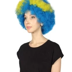 FLAGWIGS Sweden Flag Sport Afro Halloween Wig