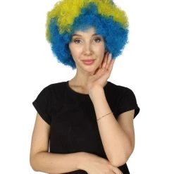 FLAGWIGS Sweden Flag Sport Afro Halloween Wig