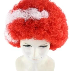FLAGWIGS Denmark Flag Sport Afro Wig | National Pride Red Halloween Wig 17 FLAGWIGS Denmark Flag Sport Afro Wig | National Pride Red Halloween Wig
