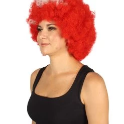 FLAGWIGS Denmark Flag Sport Afro Wig | National Pride Red Halloween Wig 12 FLAGWIGS Denmark Flag Sport Afro Wig | National Pride Red Halloween Wig