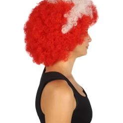 FLAGWIGS Denmark Flag Sport Afro Wig | National Pride Red Halloween Wig 15 FLAGWIGS Denmark Flag Sport Afro Wig | National Pride Red Halloween Wig